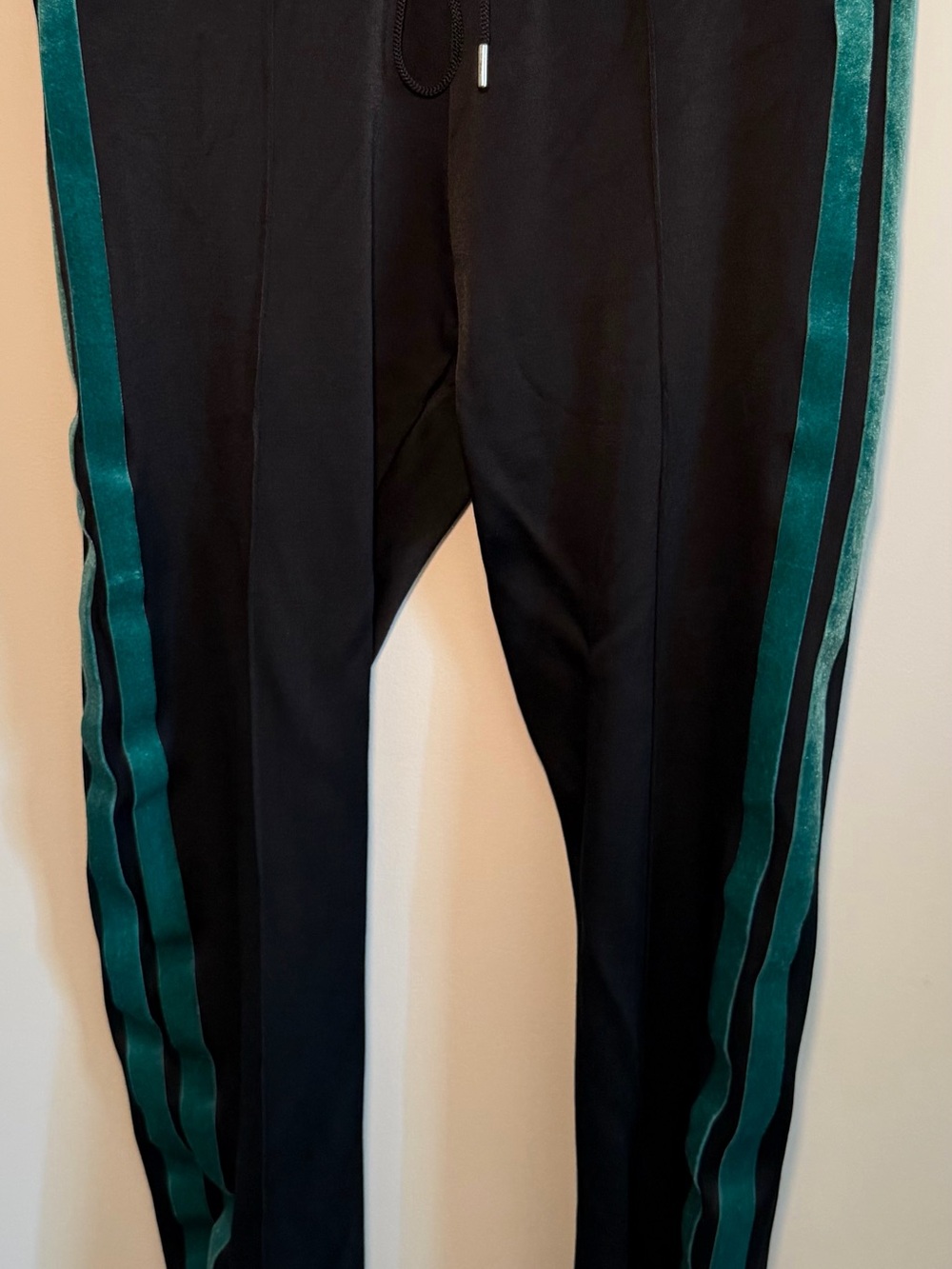 Sandro Black Joggers with Teal Side Stripes